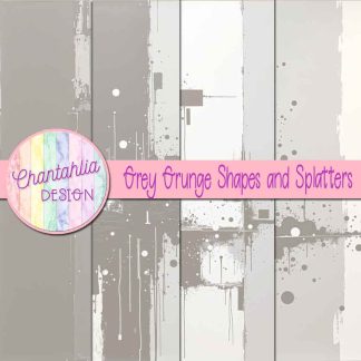 Free grey grunge shapes and splatters digital papers