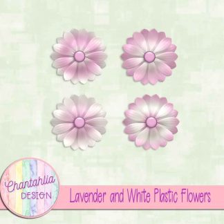 Free lavender and white plastic flowers