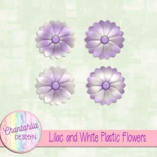 Free lilac and white plastic flowers