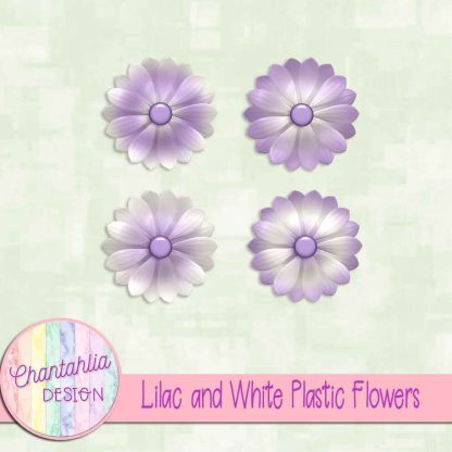 Free lilac and white plastic flowers