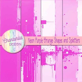 Free neon purple grunge shapes and splatters digital papers