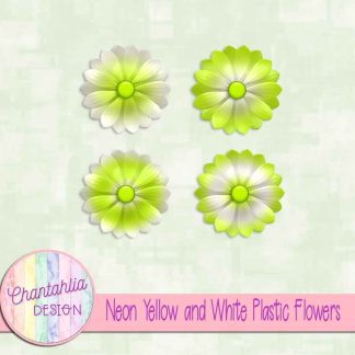 Free neon yellow and white plastic flowers