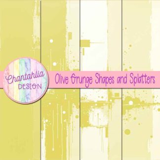 Free olive grunge shapes and splatters digital papers