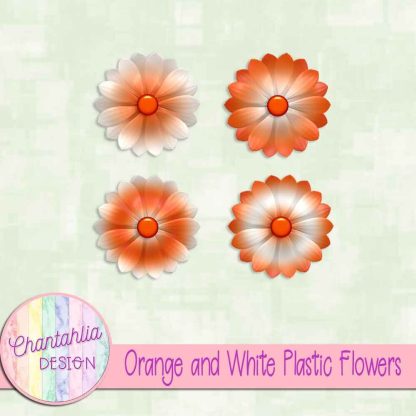 Free orange and white plastic flowers