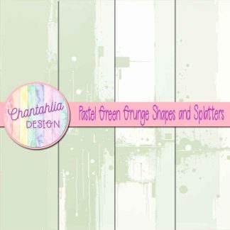 Free pastel green grunge shapes and splatters digital papers
