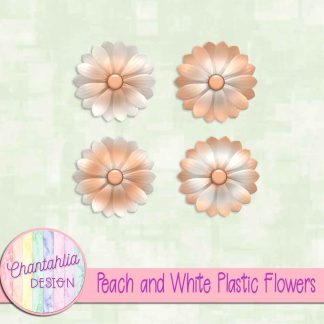 Free peach and white plastic flowers