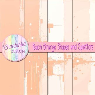 Free peach grunge shapes and splatters digital papers