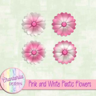 Free pink and white plastic flowers