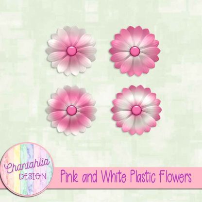 Free pink and white plastic flowers