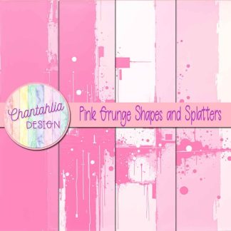 Free pink grunge shapes and splatters digital papers