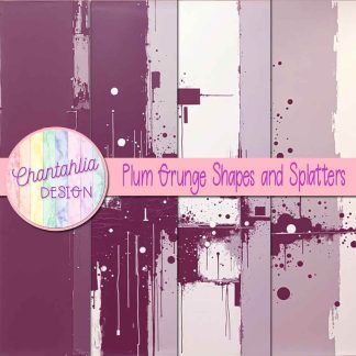 Free plum grunge shapes and splatters digital papers