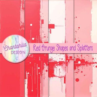 Free red grunge shapes and splatters digital papers