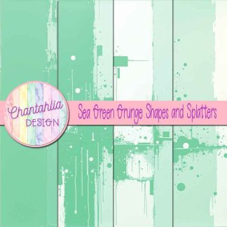 Free sea green grunge shapes and splatters digital papers