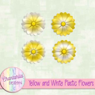 Free yellow and white plastic flowers