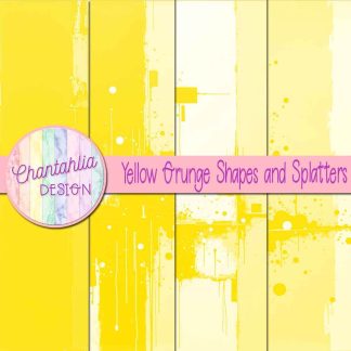 Free yellow grunge shapes and splatters digital papers