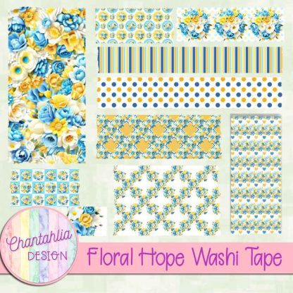 Free washi tape in a Floral Hope theme