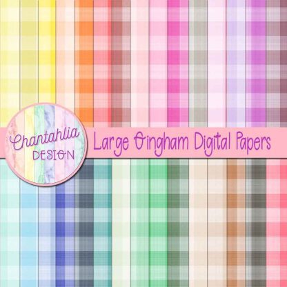 Free digital papers featuring a large gingham design