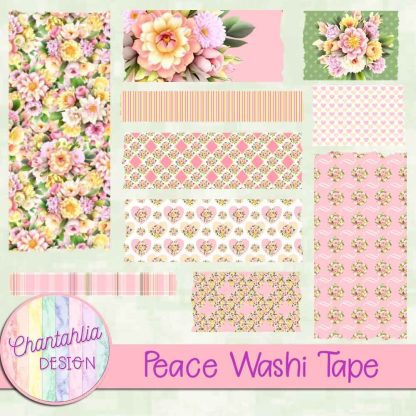 Free washi tape in a Peace theme