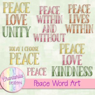 Free word art in a Peace theme