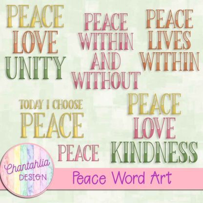 Free word art in a Peace theme