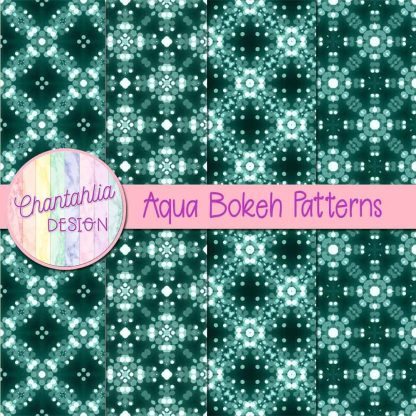 Free aqua bokeh patterns digital papers