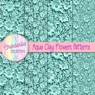 Free aqua clay flowers patterns