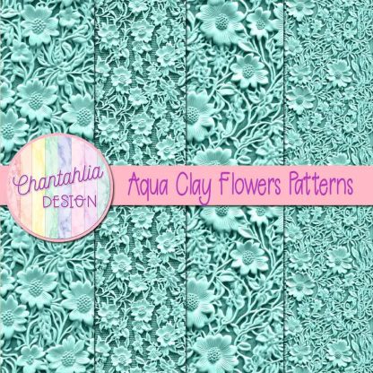 Free aqua clay flowers patterns