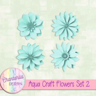 Free aqua craft flowers