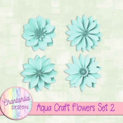 Free aqua craft flowers