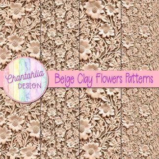Free beige clay flowers patterns