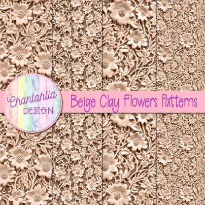 Free beige clay flowers patterns
