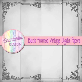 Free black framed vintage digital papers