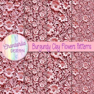 Free burgundy clay flowers patterns
