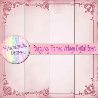 Free burgundy framed vintage digital papers