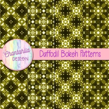 Free daffodil bokeh patterns digital papers