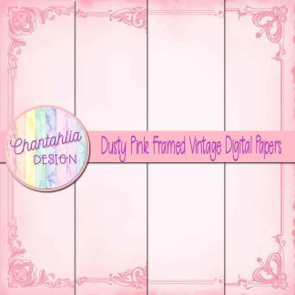 Free dusty pink framed vintage digital papers