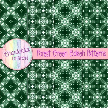 Free forest green bokeh patterns digital papers