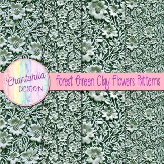 Free forest green clay flowers patterns