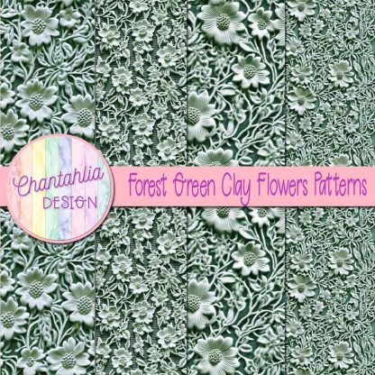 Free forest green clay flowers patterns