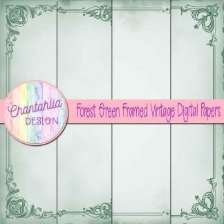 Free forest green framed vintage digital papers