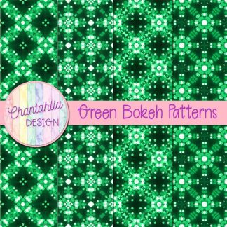 Free green bokeh patterns digital papers