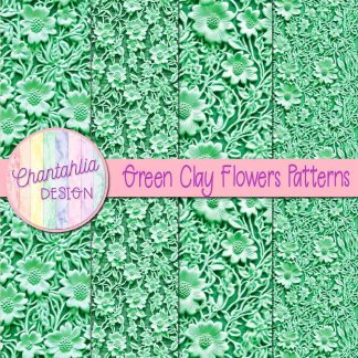 Free green clay flowers patterns