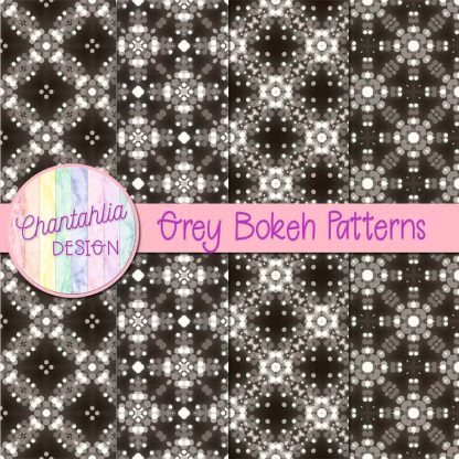 Free grey bokeh patterns digital papers