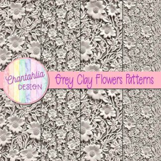 Free grey clay flowers patterns