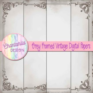 Free grey framed vintage digital papers