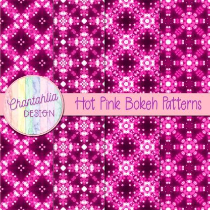 Free hot pink bokeh patterns digital papers