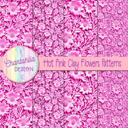 Free hot pink clay flowers patterns