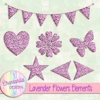 Free lavender clay flowers elements