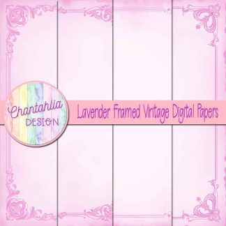 Free lavender framed vintage digital papers