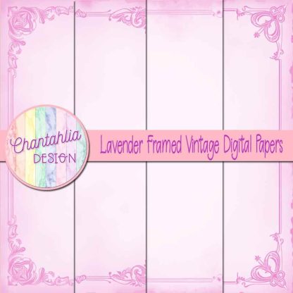 Free lavender framed vintage digital papers